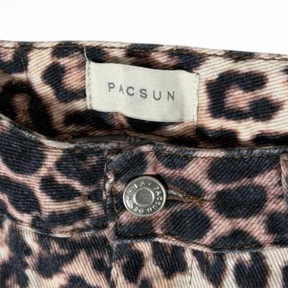 PacSun Casey Low Rise Baggy Leopard Print Jeans W23 Wide Leg Y2K Streetwear Chic - Picture 7 of 8